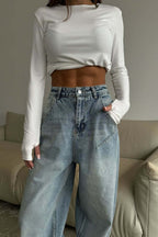 Vintage Low Rise Washed Jeans image 4