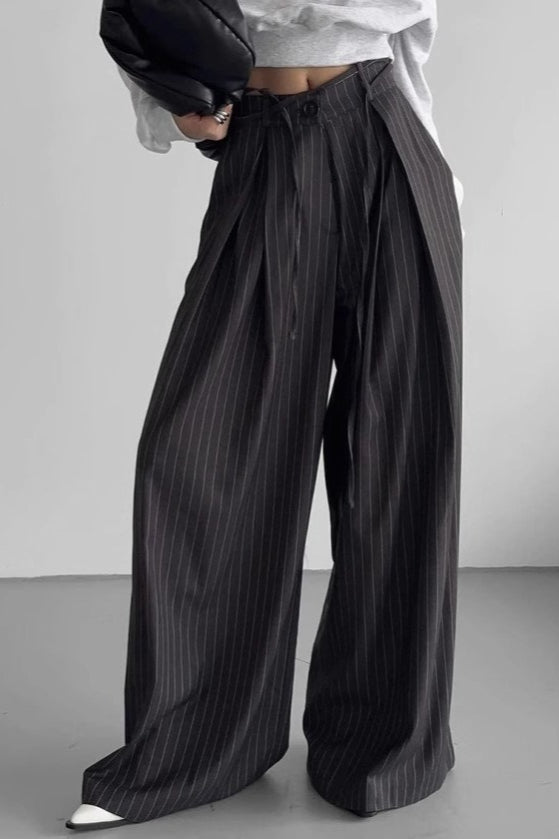 Chic Stripe High Waist Wide Leg Pants image 5