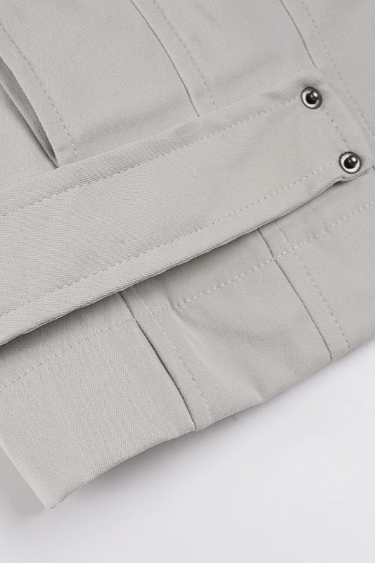 Zip Up Solid Color Utility Jacket image 15