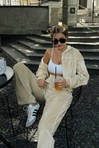 Athletic Velvet Collar Zipper Long Sleeve Two Piece Set image 11