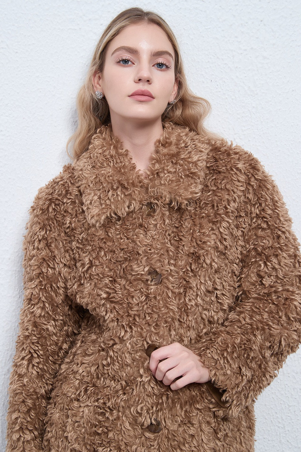 Solid Warm Button Notched Collar Coat image 2