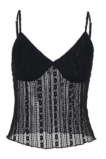 Casual Solid Lace Splice Slim Cami Top image 6