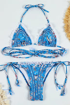 Chic Webbing Lace Up Backless Two Piece Bikini Set image 4