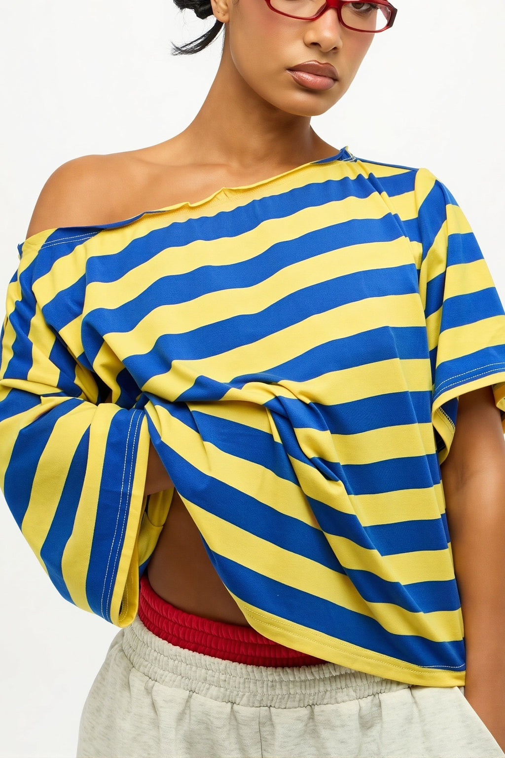 Casual Colorful Striped Loose T-Shirt image 5