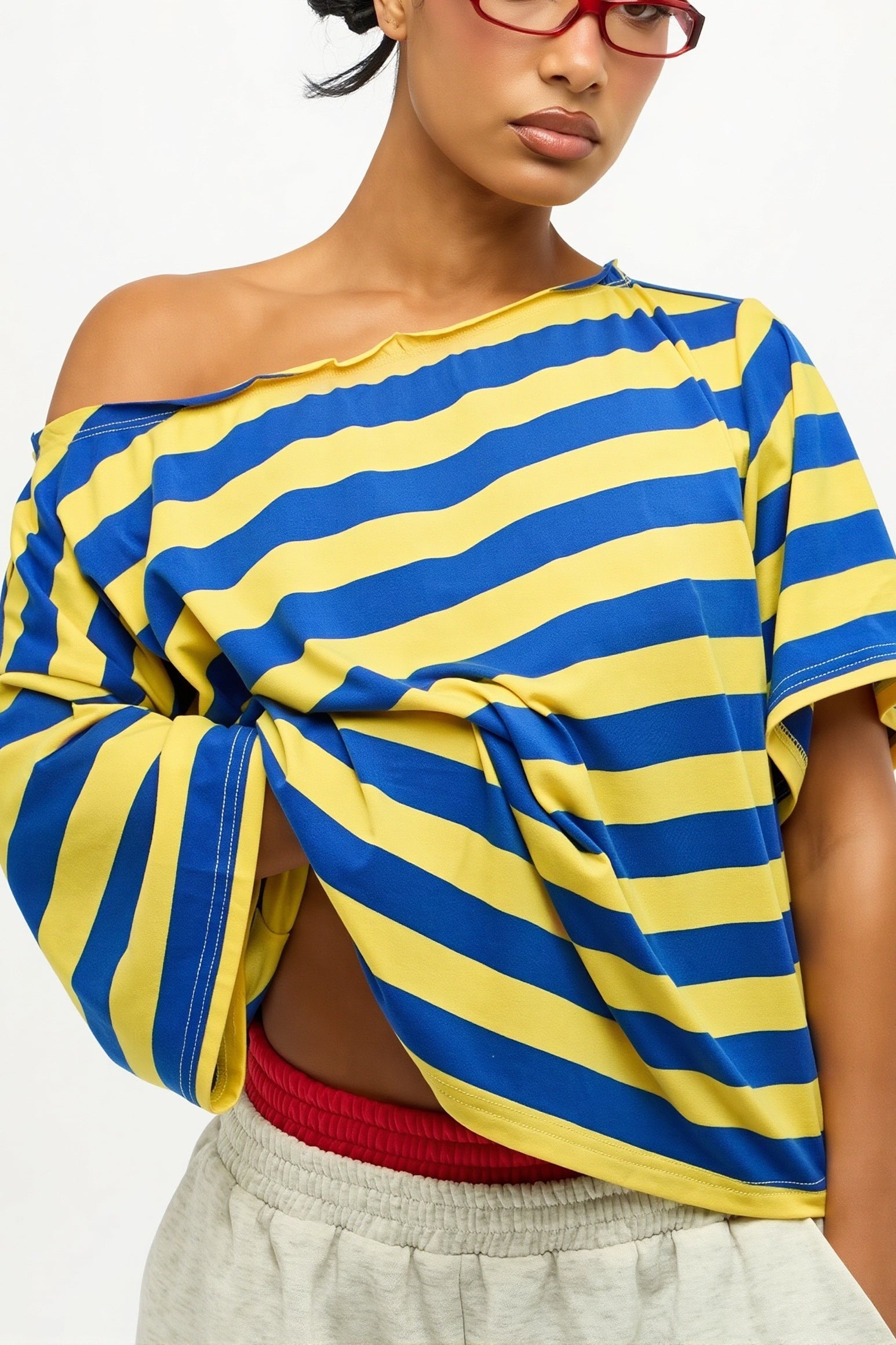 Casual Colorful Striped Loose T-Shirt image 5