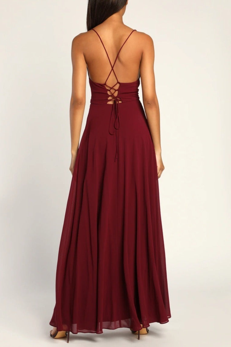 Sexy Halter Backless Maxi Formal Dress image 2