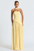 Solid Bustier High Slit Formal Dress image 4