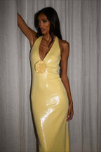 Backless Floral Sequin Maxi Dress image 9