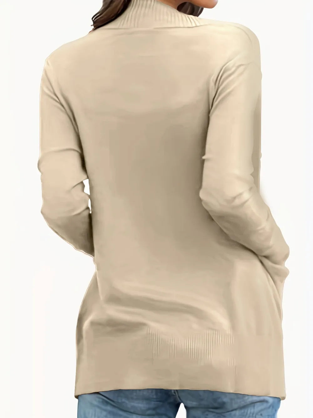 Anya Open Cardigan detail view styled for Avrienne