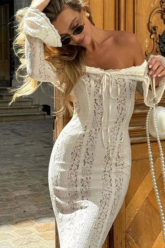 Strapless Lace Mermaid Maxi Dress image 1