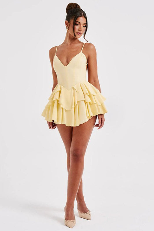 Spaghetti Strap Ruffle Party Dress image 8