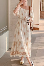 Loose Floral Long Vacation Boho Dress image 4