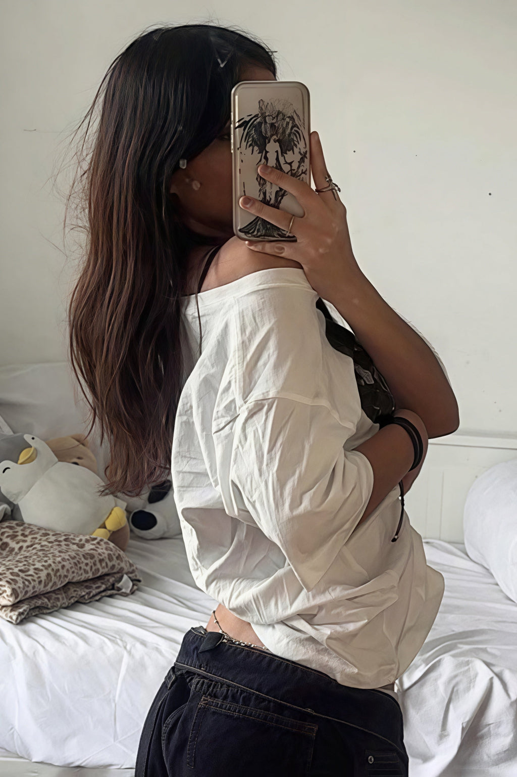 Hip Hop Lip Print Asymmetric Neck Sexy T-shirt image 3