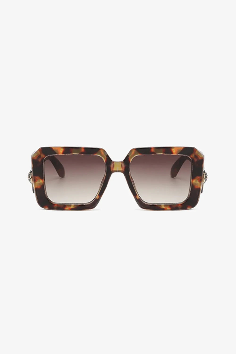 Cora Square Sunglasses detail view styled for Avrienne