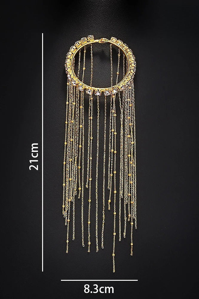 Full Rhinestone Copper Bead Tassel Bracelet image 6