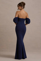 Elegant Fit-and-Flare Bubble Sleeve Strapless Party Dress image 6