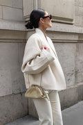 Loose Fit Beige Wool Jacket image 1
