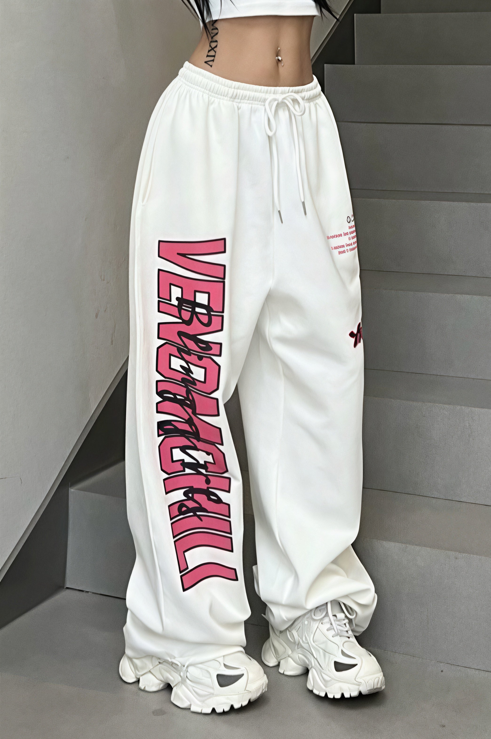 Hip Hop Print Draped Wide Leg Pants image 2
