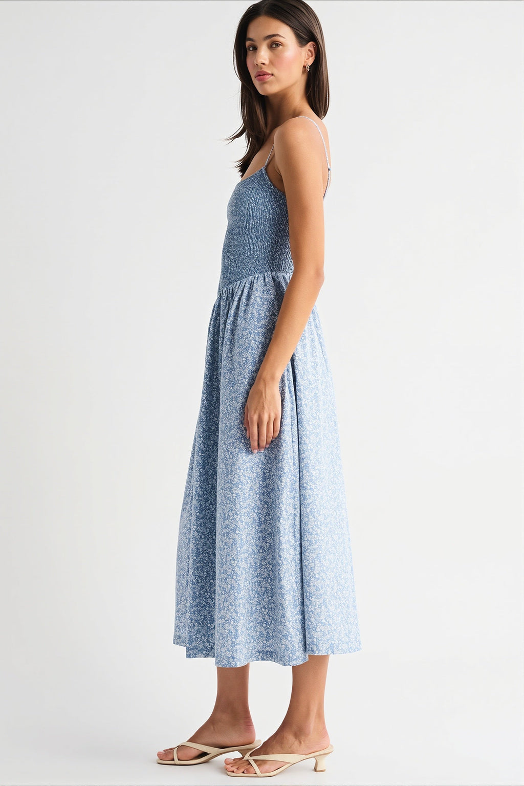 Striped Pocket A-Line Printed Midi Dress image 6