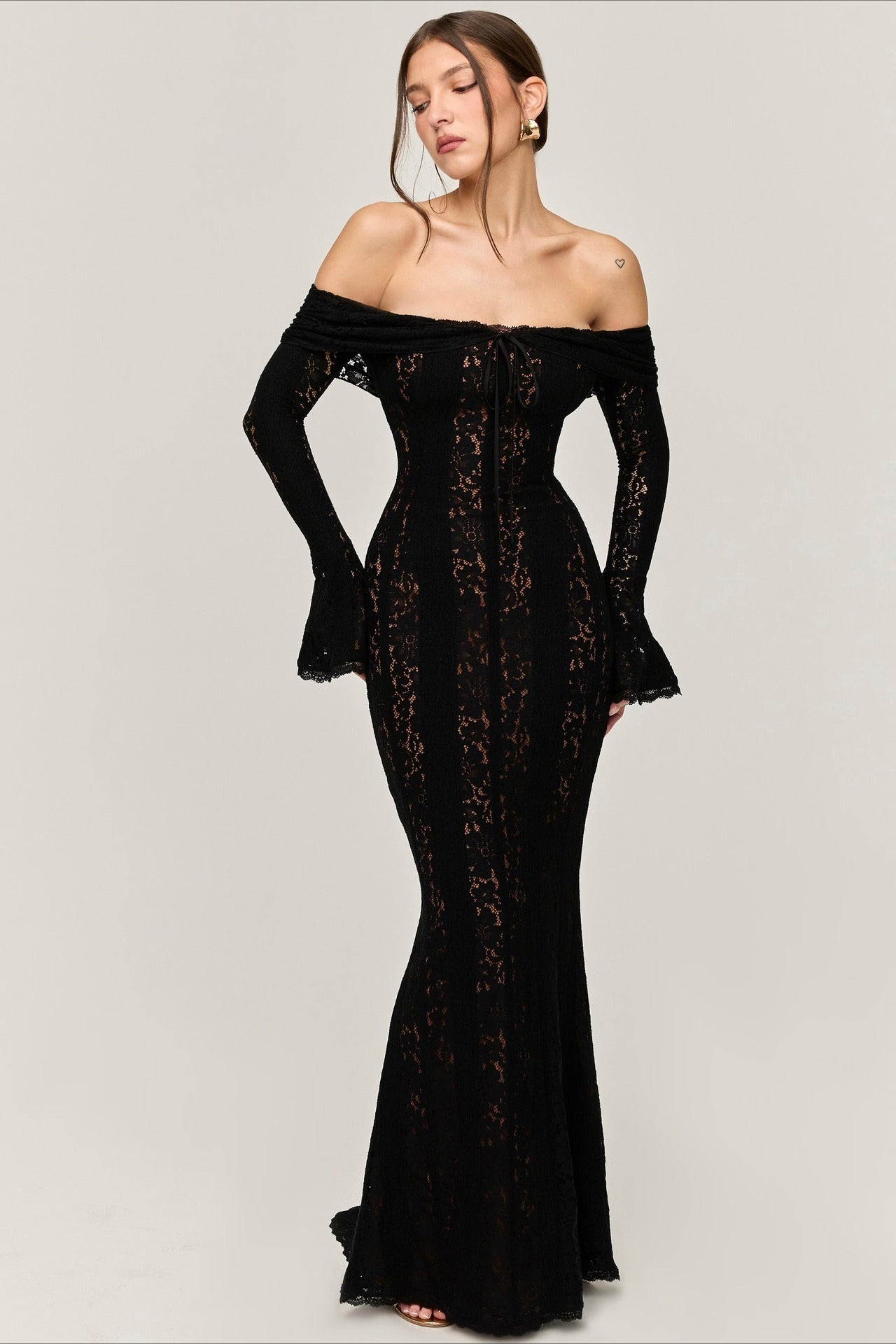 Strapless Lace Mermaid Maxi Dress image 4