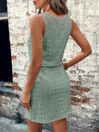 Rosalie Eyelet Dress detail view styled for Avrienne
