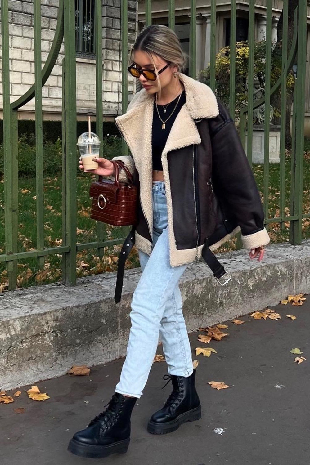 Multi-Zip Faux Shearling Longline Jacket image 8