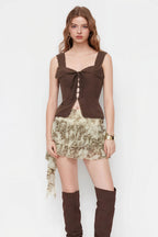 Slim Tie Lace Elegant Tank Top image 3