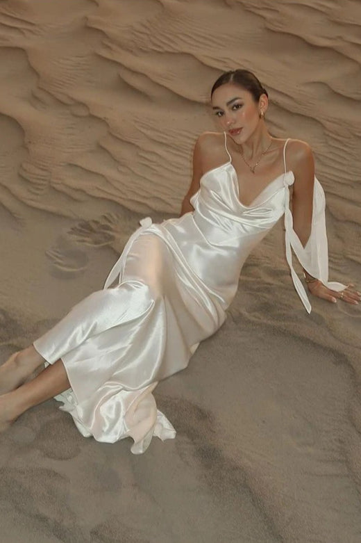 Solid Satin Floral Backless Elegant Maxi Dress image 6