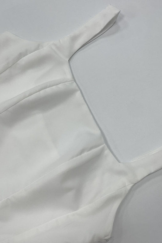 Solid Square Neck Sleeveless Cocktail Dress image 12