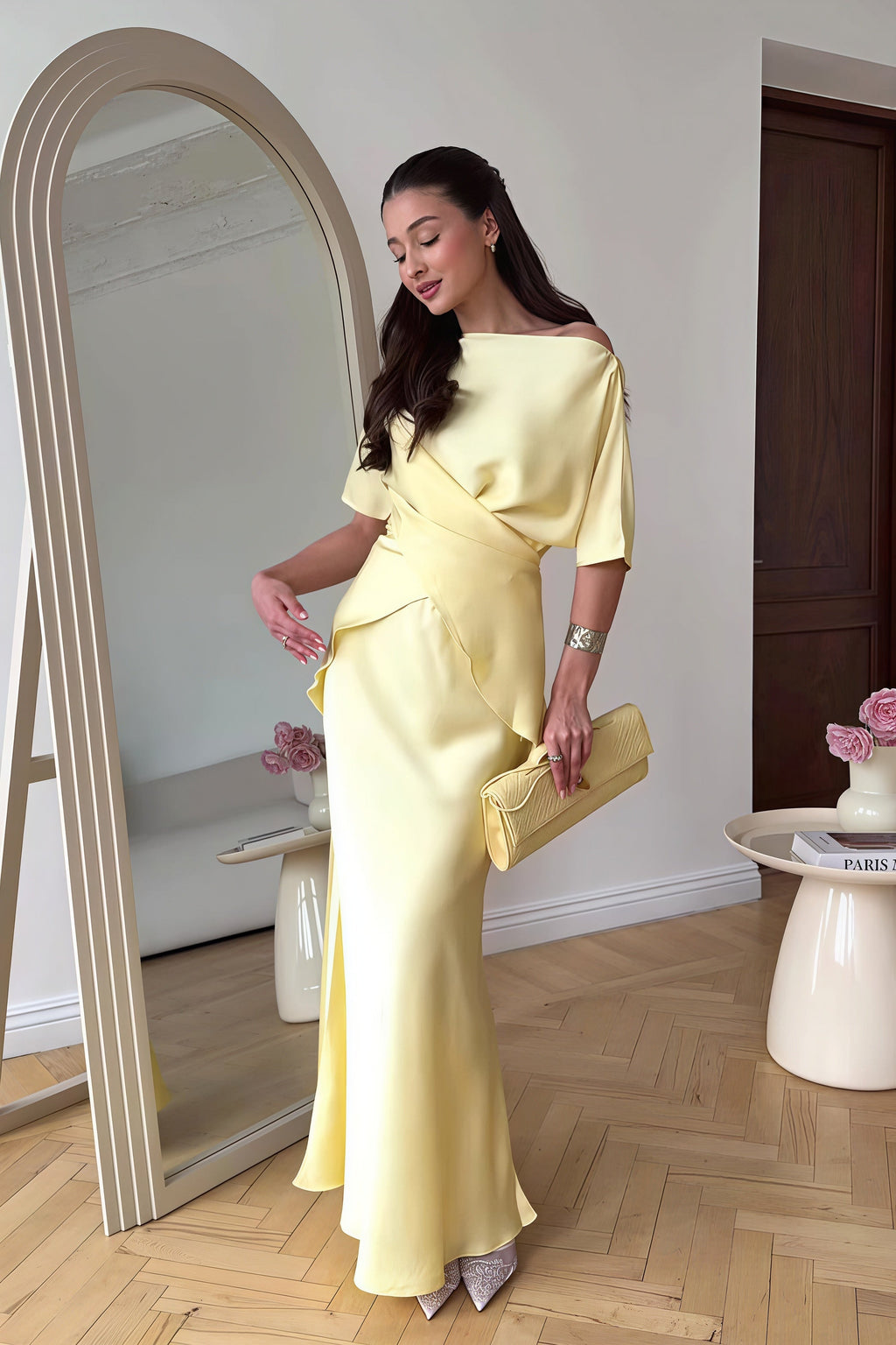 Flowy Elegant Short Sleeve  Skirt Set image 3