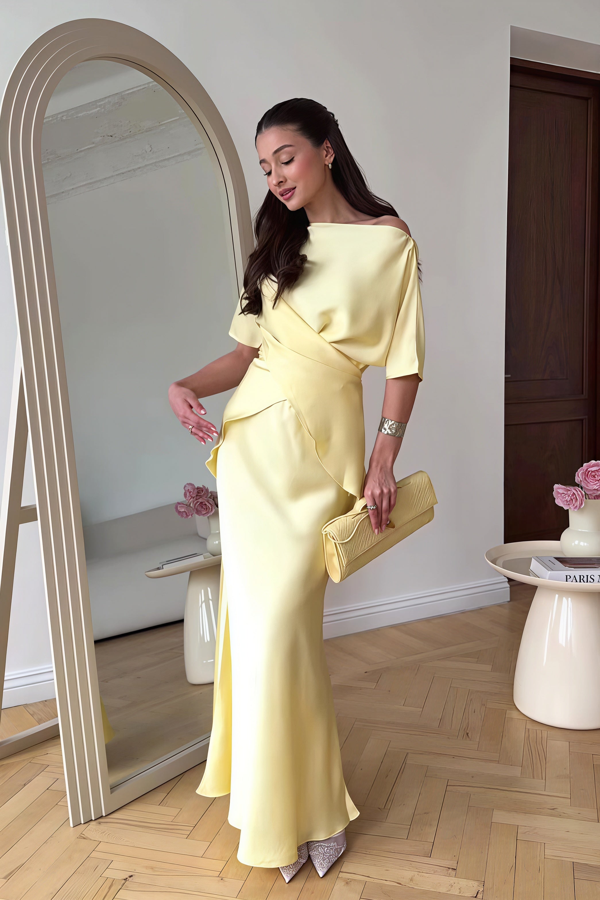 Flowy Elegant Short Sleeve  Skirt Set image 3