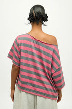 Casual Colorful Striped Loose T-Shirt image 9