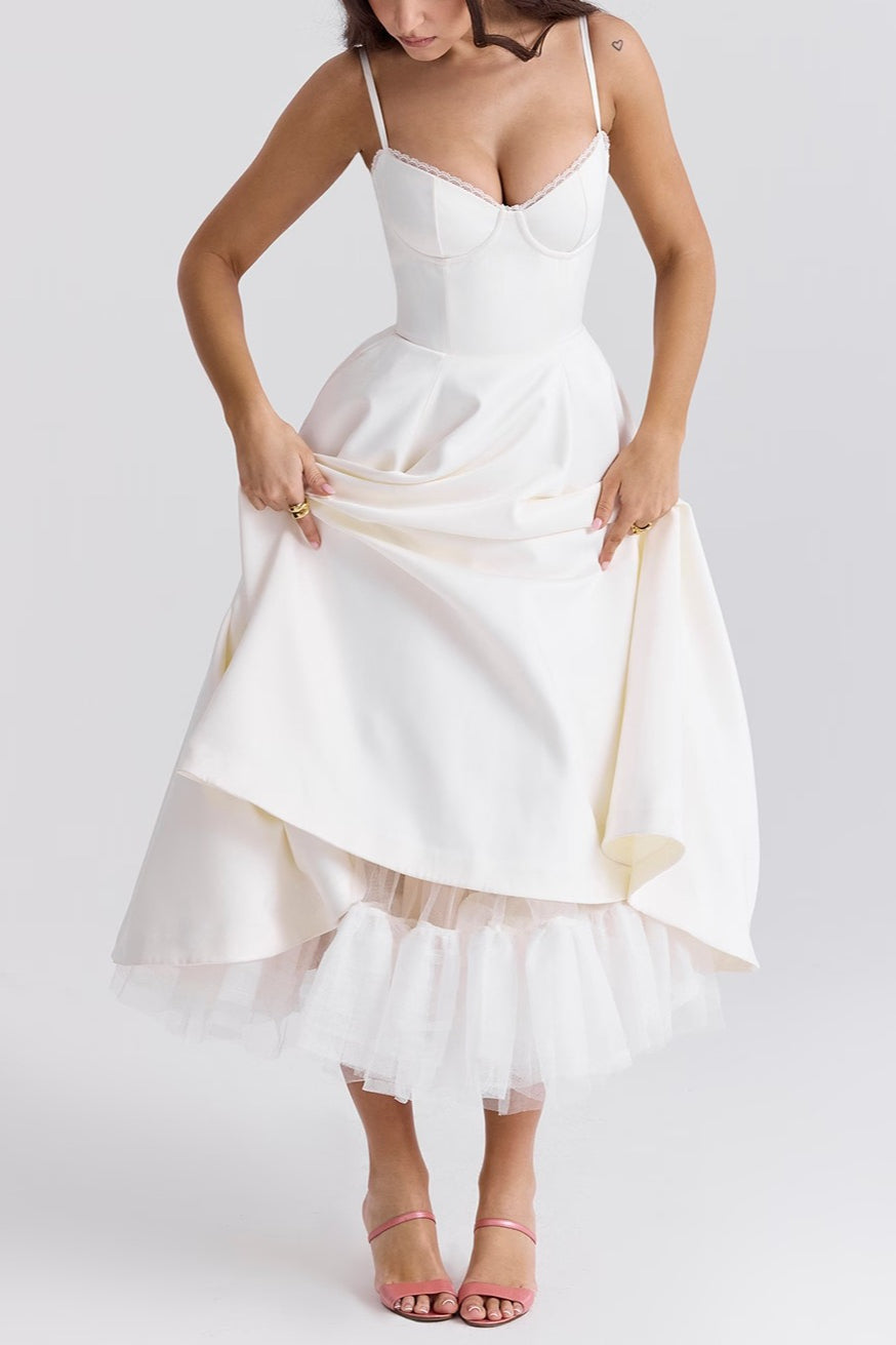 Maxi V-Neck Puff Party Dress image 7