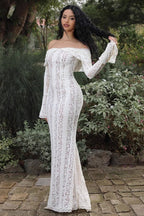 Long Sleeve Lace Strapless Boho Dress image 3