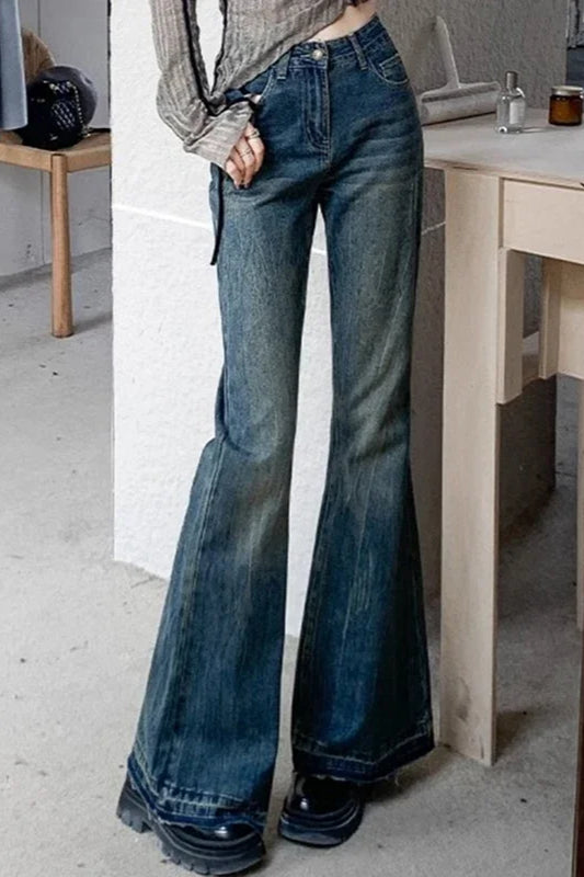 Slim Fit Elastic Bell Bottom Jeans image 1