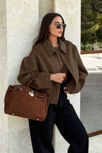Wool Blend Cropped Casual Jacket image 1