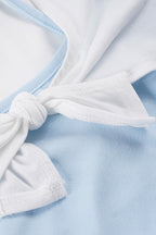 Casual Contrast Tie Two Piece Blouse image 4