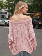 Sabine Off-Shoulder Sweater detail view styled for Avrienne