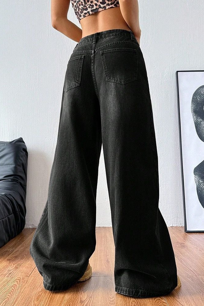 Vintage Washed Wide-Leg Jeans image 2