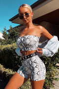 Snake Print Bandeau Bikini Two Piece Swim Set image 1