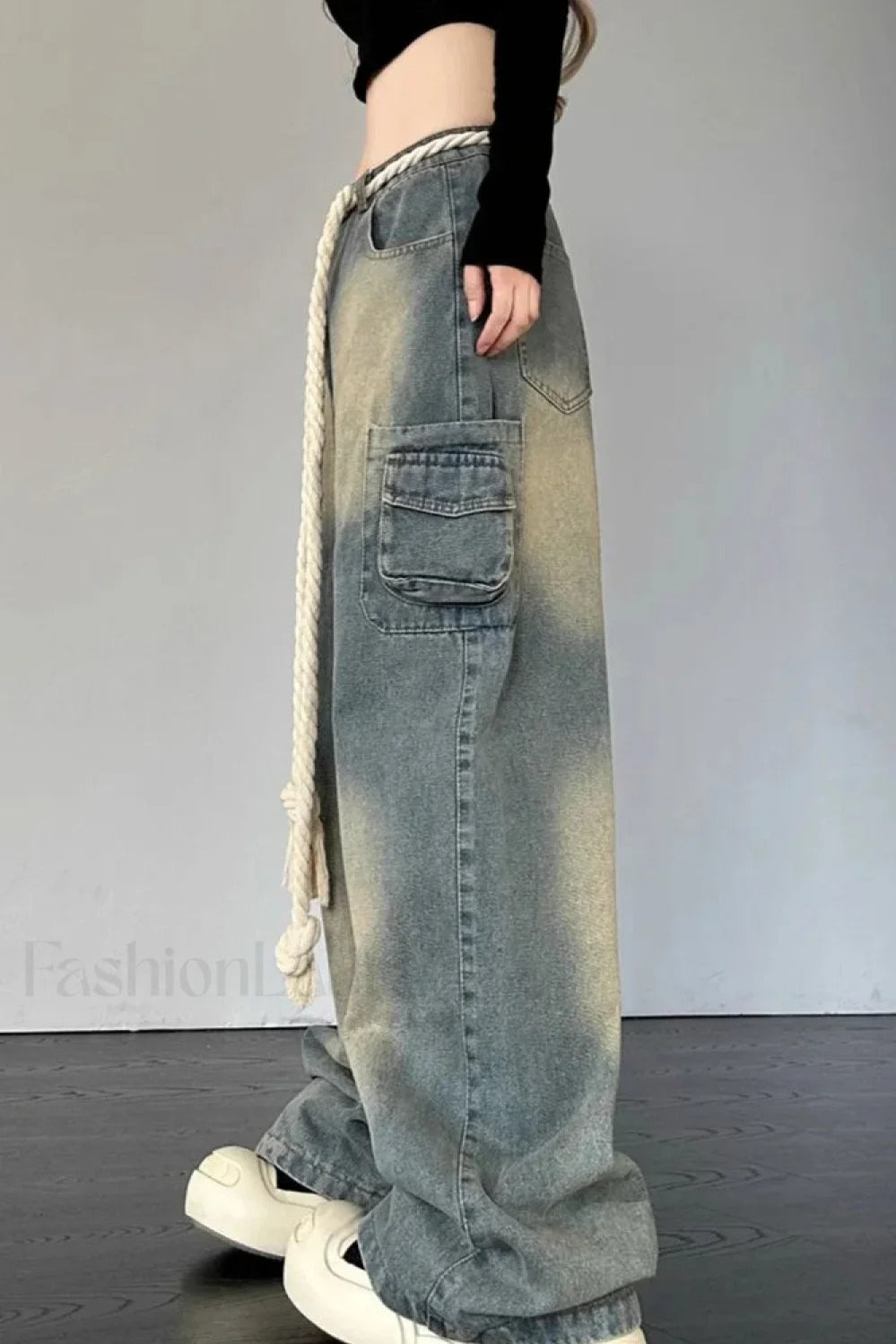 Wide Leg Patchwork Heart Jeans image 4