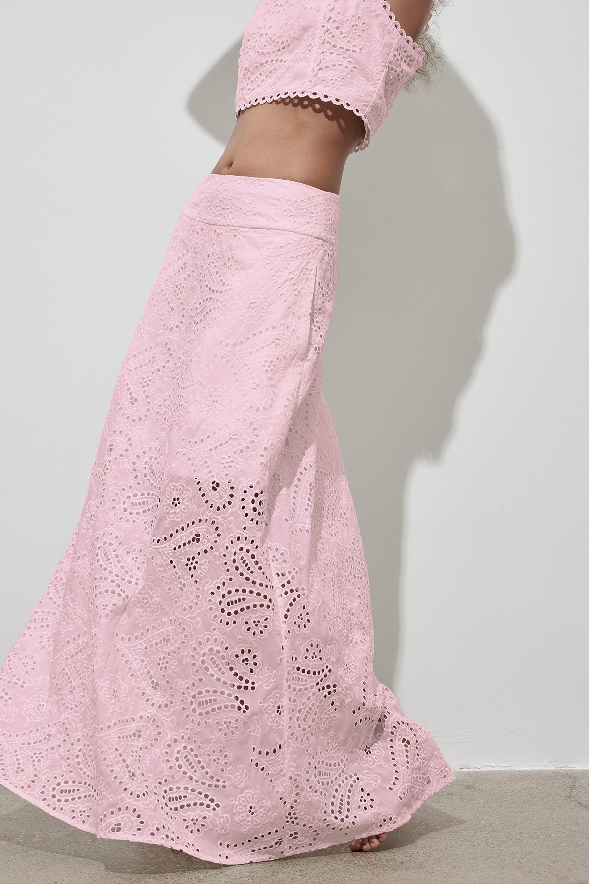 Cutout Allover Embroidered Maxi Skirt image 10
