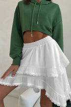 White Ruffle Double Pleated Cake Skirt image 4