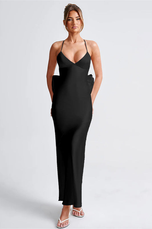 Satin Bowknot Strap Party Dress image 8