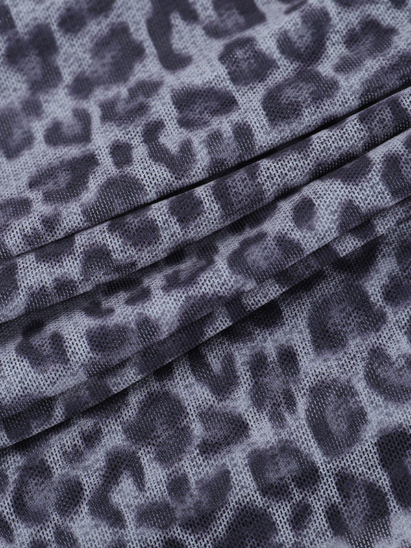 Leopard Print Layered Crop Top image 5