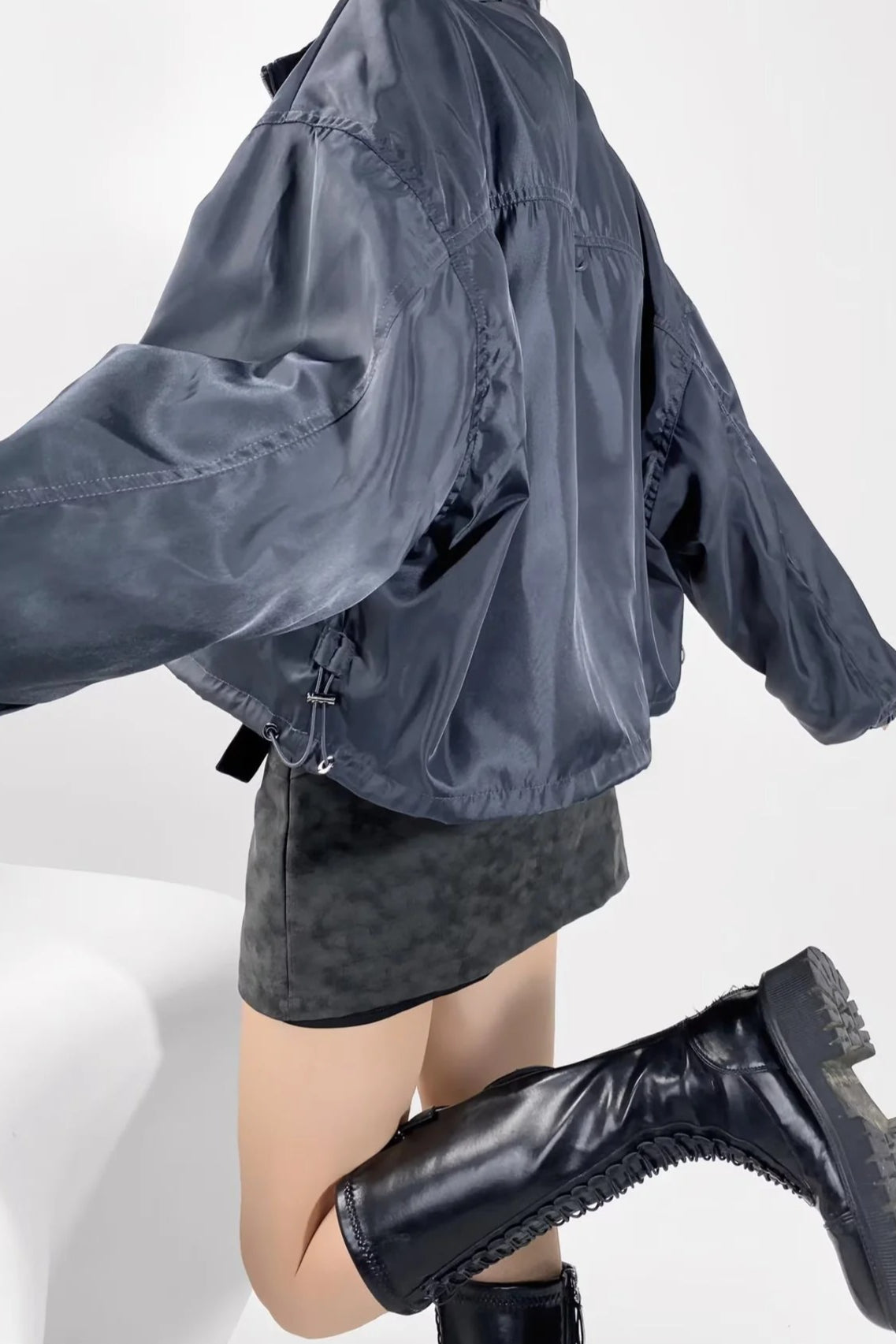 Cropped Cargo High Neck Coat image 2