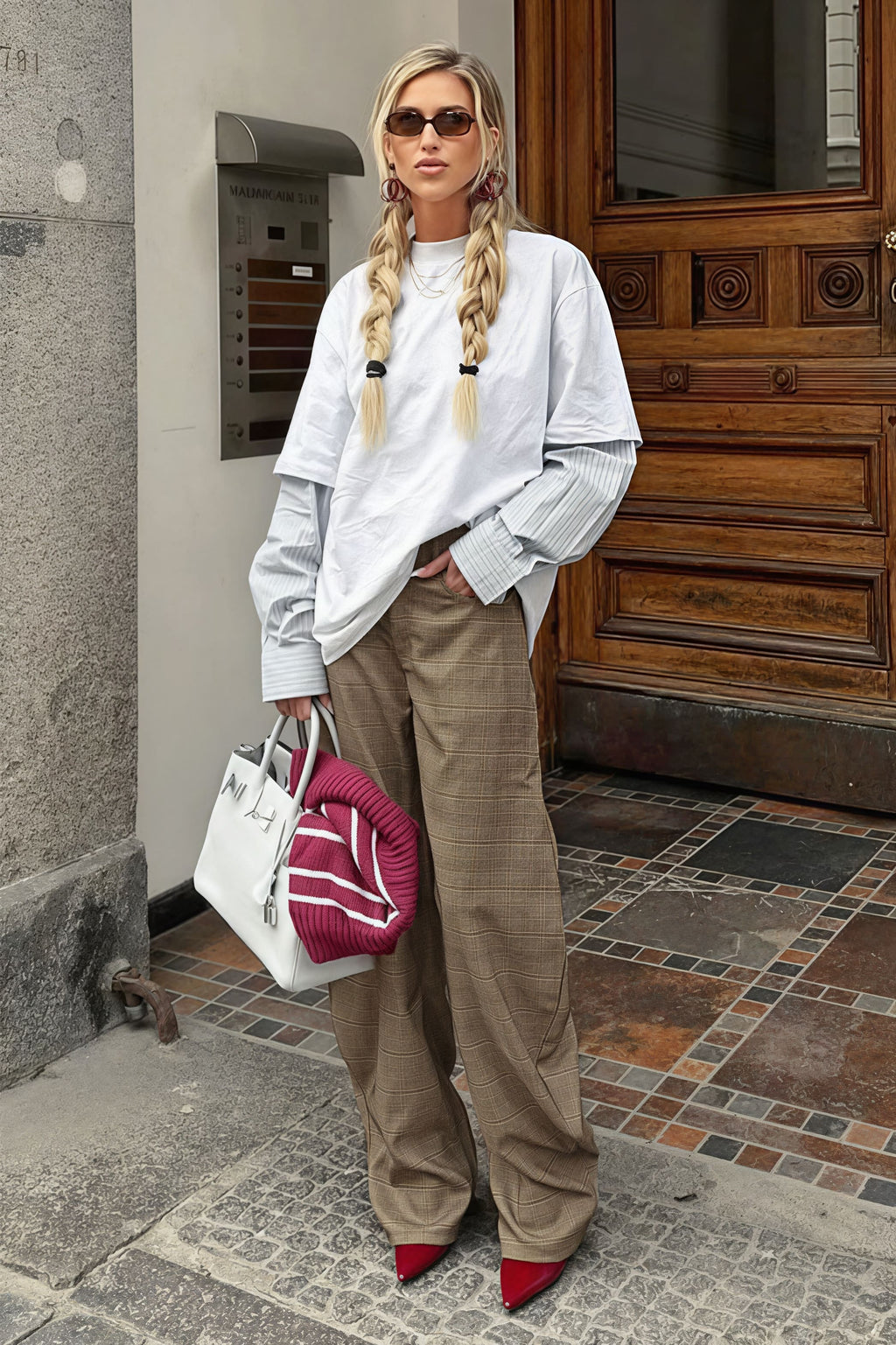 Plaid Elegant Loose Casual Pants image 5