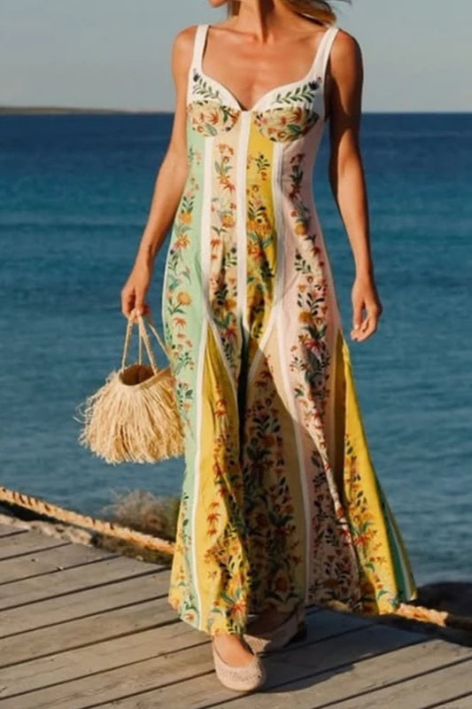 Halter Floral Printed Boho Dress image 4
