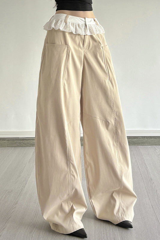 Lace-Panel Loose-Fit Cargo Pant image 3
