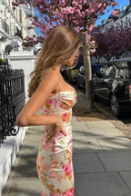 Floral Print Spaghetti Strap V Neck Maxi Dress image 5